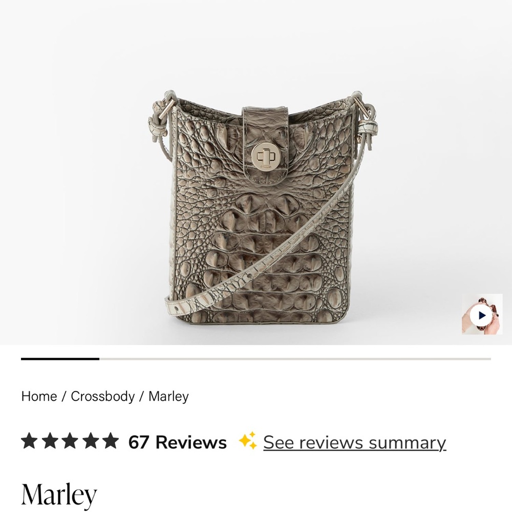 Brahmin Gray Crossbody Bag with Textured Design